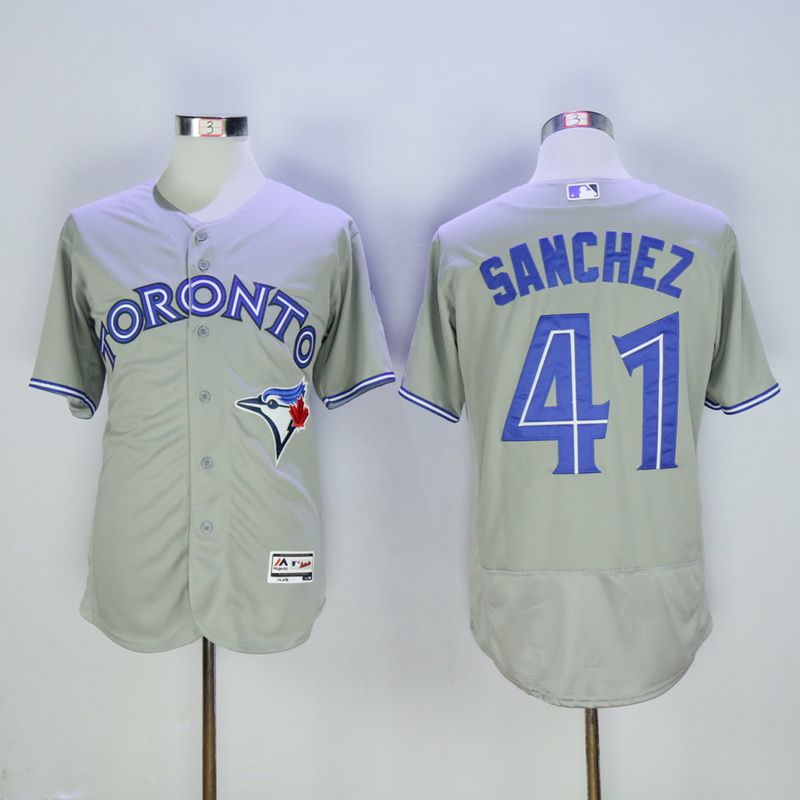 Men Toronto Blue Jays #41 Sanchez Grey MLB Jerseys->toronto blue jays->MLB Jersey